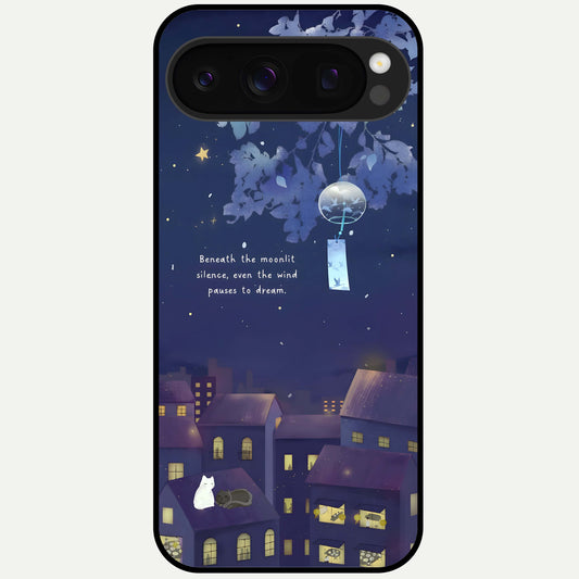  Moonlit Cat Silence Glass Case For Google Pixel 10 Pro back cover – full design glossy printed glass finish