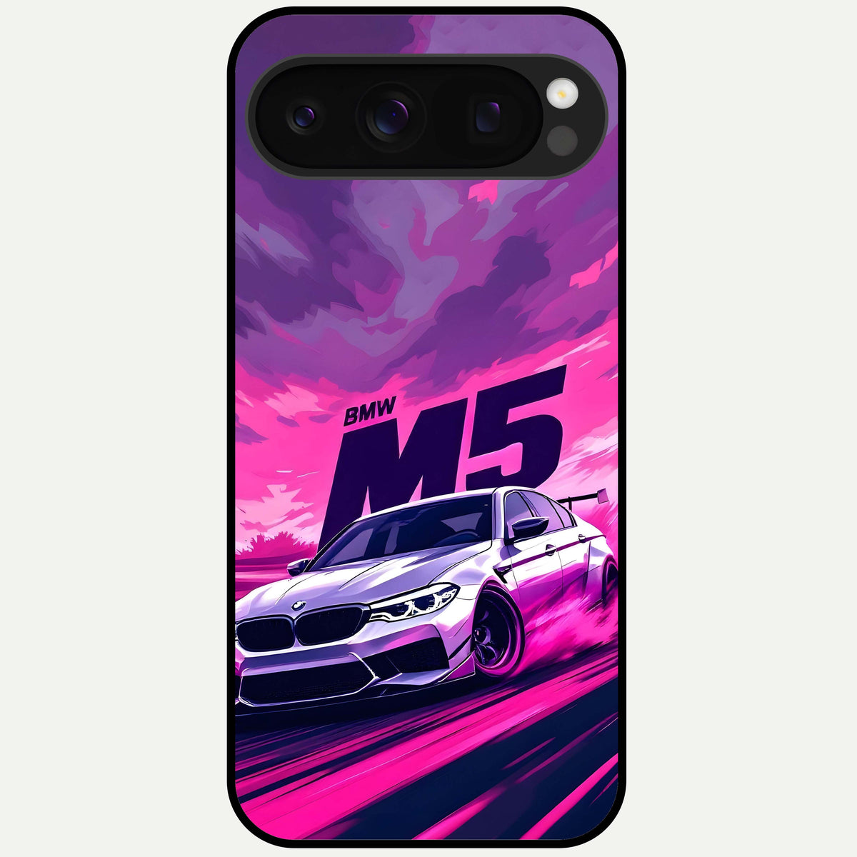  MS Neon Car Glass Case For Google Pixel 10 Pro back cover – full design glossy printed glass finish
