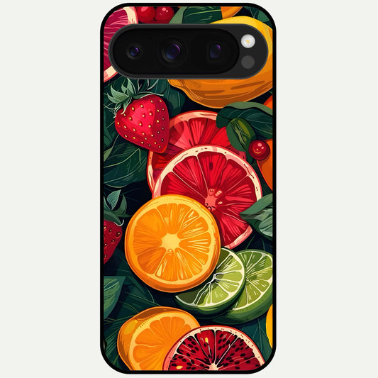  Multiple Fruits Glass Case For Google Pixel 10 Pro back cover – full design glossy printed glass finish