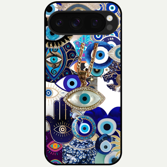  Mystic Charm Eye Glass Case For Google Pixel 10 Pro back cover – full design glossy printed glass finish