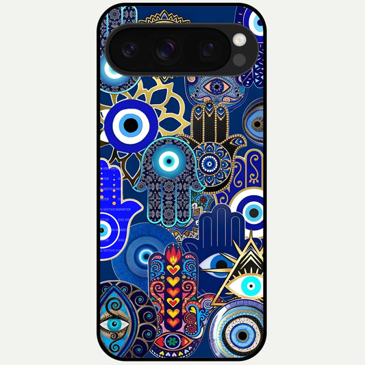  Mystic Palm Guard Glass Case For Google Pixel 10 Pro back cover – full design glossy printed glass finish