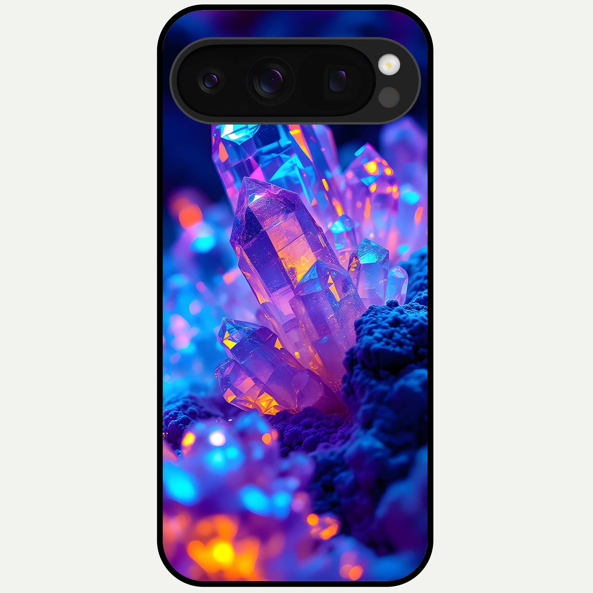  Neon Aura Shards Glass Case For Google Pixel 10 Pro back cover – full design glossy printed glass finish