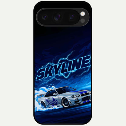  Neon Drift Beast Glass Case For Google Pixel 10 Pro back cover – full design glossy printed glass finish