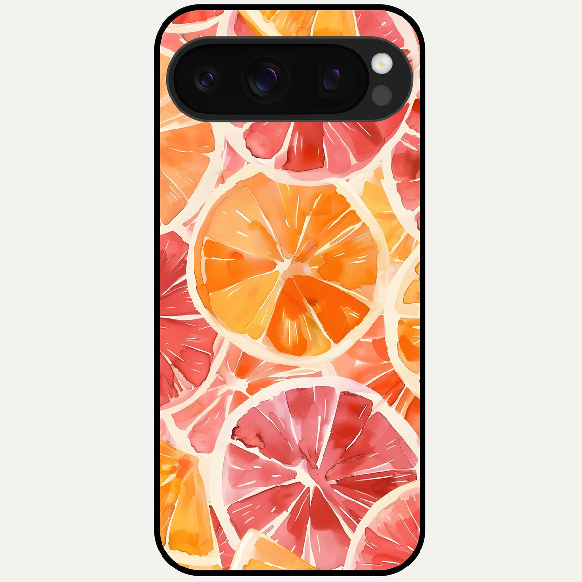  Orange Fruits Pattern Glass Case For Google Pixel 10 Pro back cover – full design glossy printed glass finish
