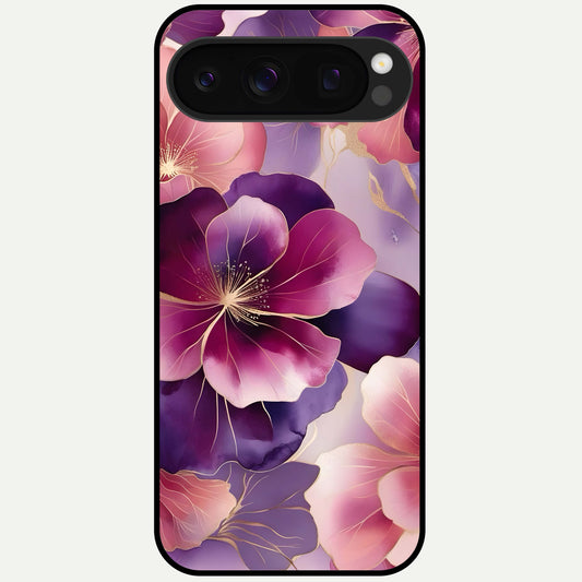  Pink Bouquet Florals Glass Case For Google Pixel 10 Pro back cover – full design glossy printed glass finish