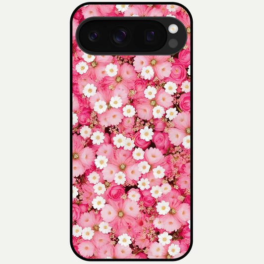  Pink Daisy Bliss Glass Case For Google Pixel 10 Pro back cover – full design glossy printed glass finish