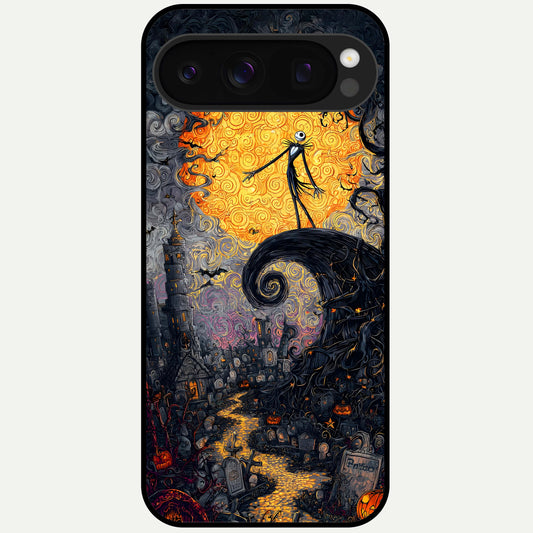  Pumpkin Moonlight Tale Glass Case For Google Pixel 10 Pro back cover – full design glossy printed glass finish