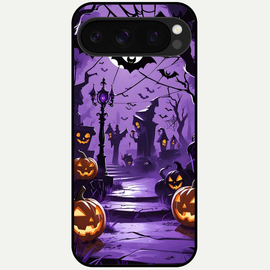  Pumpkin Patch Halloween Glass Case For Google Pixel 10 Pro back cover – full design glossy printed glass finish