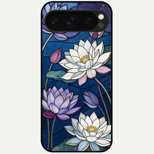  Purple Lotus Stained Glass Case For Google Pixel 10 Pro back cover – full design glossy printed glass finish