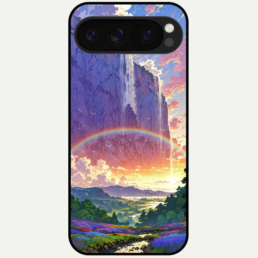  Rainbow Valley Dream Glass Case For Google Pixel 10 Pro back cover – full design glossy printed glass finish
