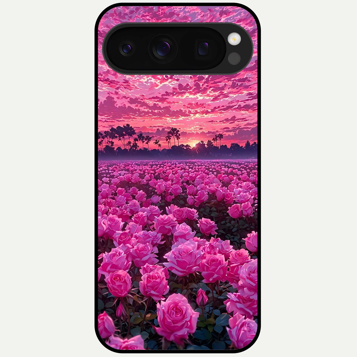  Rose Sunset Valley Glass Case For Google Pixel 10 Pro back cover – full design glossy printed glass finish