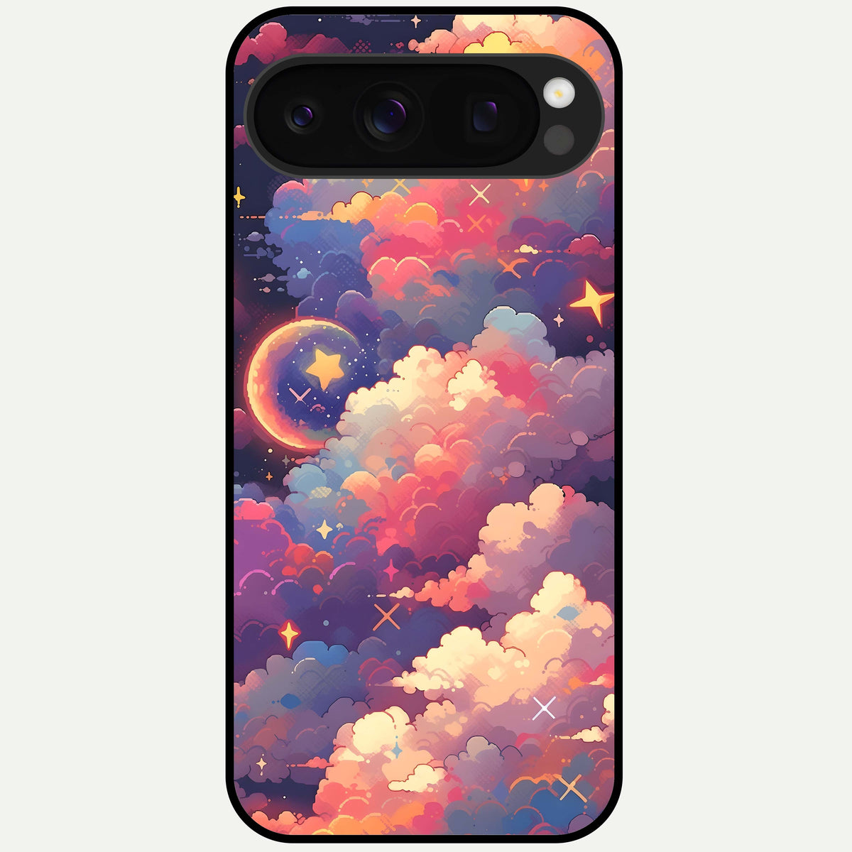  Starlit Dream Clouds Glass Case For Google Pixel 10 Pro back cover – full design glossy printed glass finish
