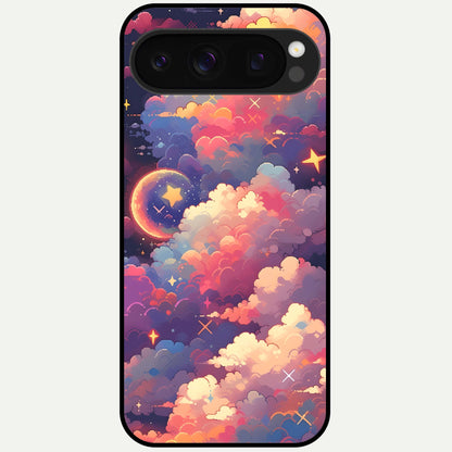  Starlit Dream Clouds Glass Case For Google Pixel 10 Pro back cover – full design glossy printed glass finish