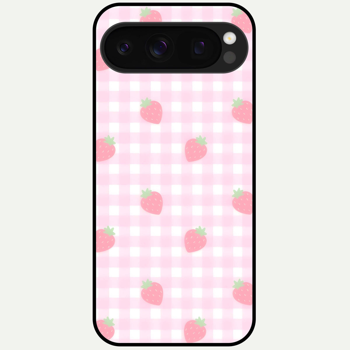  Strawberry Picnic Love Glass Case For Google Pixel 10 Pro back cover – full design glossy printed glass finish