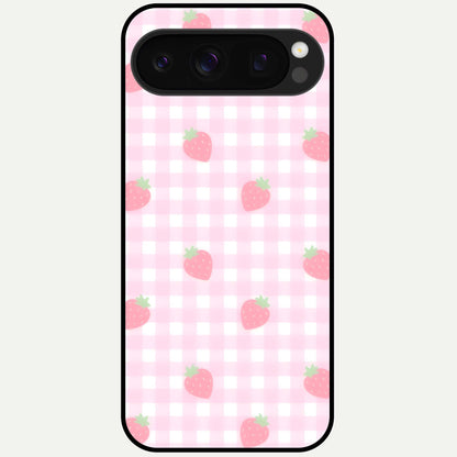  Strawberry Picnic Love Glass Case For Google Pixel 10 Pro back cover – full design glossy printed glass finish