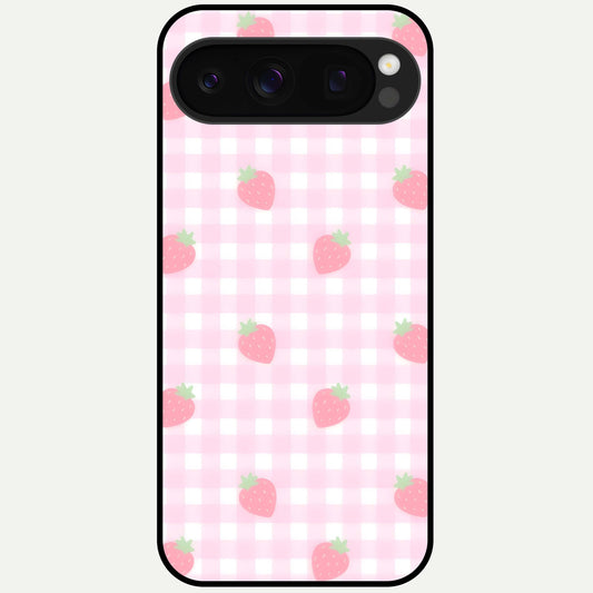  Strawberry Picnic Love Glass Case For Google Pixel 10 Pro back cover – full design glossy printed glass finish
