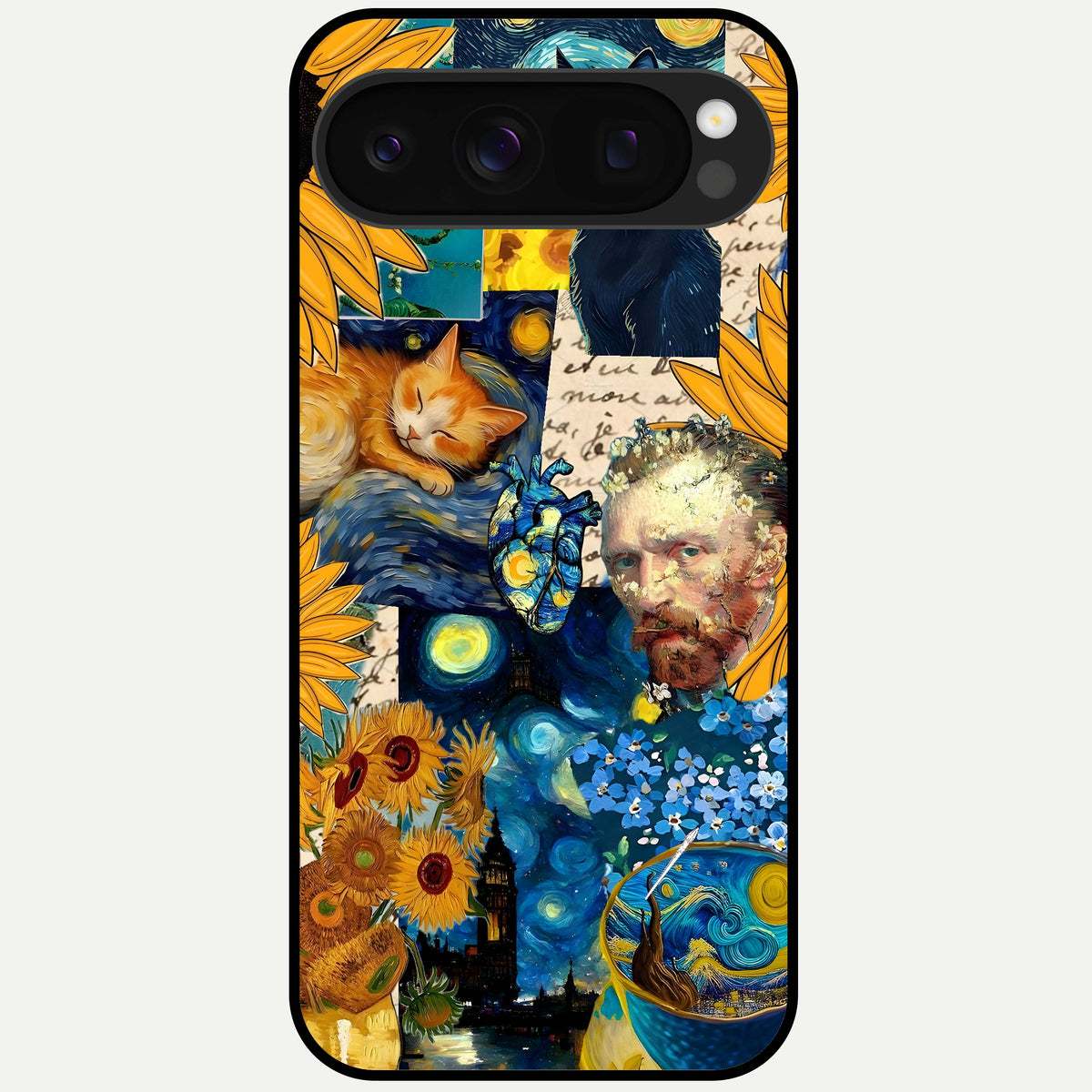  Sunflower Chic Mood Custom Name Glass Case For Google Pixel 10 Pro back cover – full design glossy printed glass finish