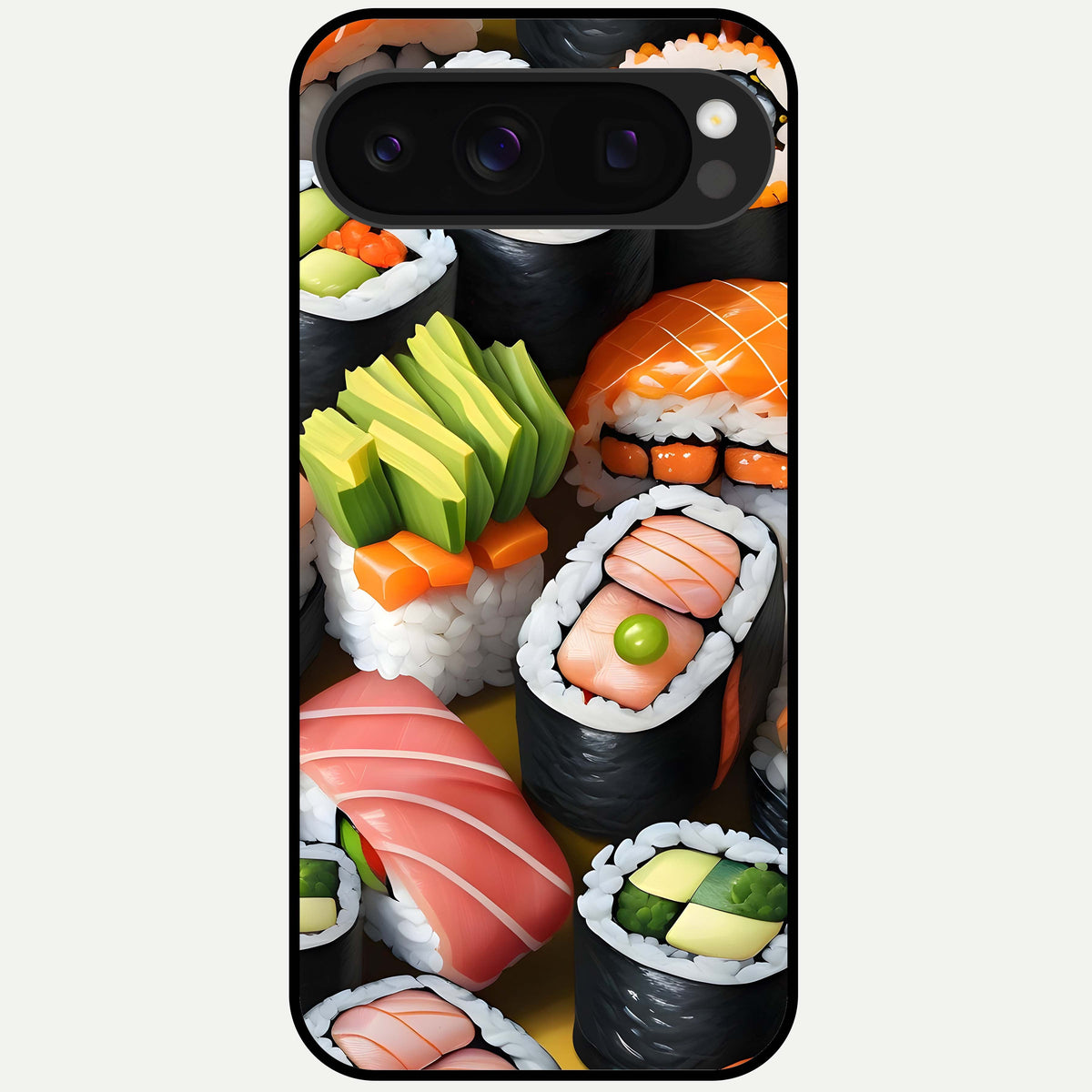  Sushi Food Pattern Glass Case For Google Pixel 10 Pro back cover – full design glossy printed glass finish