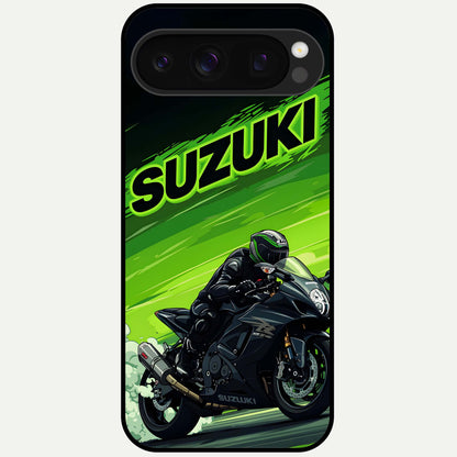  Suzuki Speed Beast Glass Case For Google Pixel 10 Pro back cover – full design glossy printed glass finish