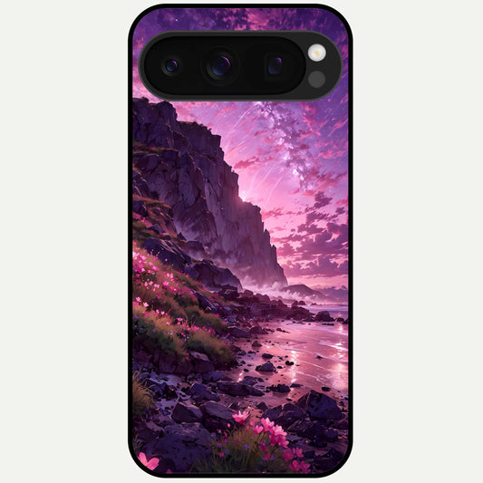  Twilight Blossom Coast Glass Case For Google Pixel 10 Pro back cover – full design glossy printed glass finish