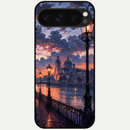  Twilight River Lights Glass Case For Google Pixel 10 Pro back cover – full design glossy printed glass finish
