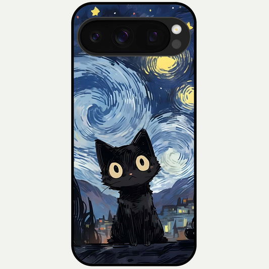  Van Gogh Cat Glass Case For Google Pixel 10 Pro back cover – full design glossy printed glass finish