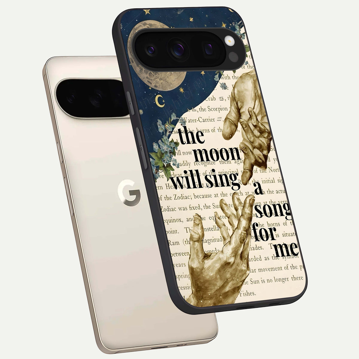  Aesthetic Divine phone case For Google Pixel 10 Pro showing premium glass back cover with detailed artwork