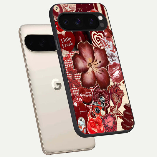  Aesthetic Little Freak phone case For Google Pixel 10 Pro showing premium glass back cover with detailed artwork
