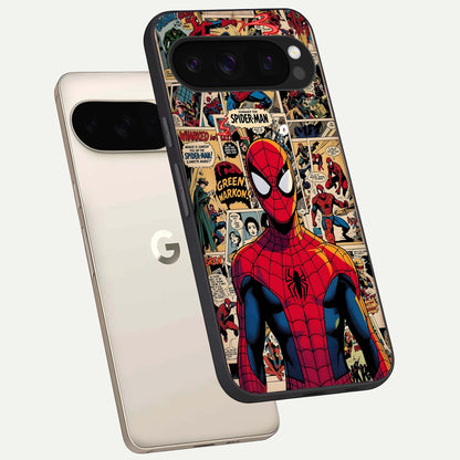  Aesthetic Spider phone case For Google Pixel 10 Pro showing premium glass back cover with detailed artwork