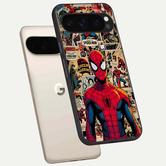  Aesthetic Spider phone case For Google Pixel 10 Pro showing premium glass back cover with detailed artwork