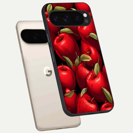  Apple Pattern phone case For Google Pixel 10 Pro showing premium glass back cover with detailed artwork