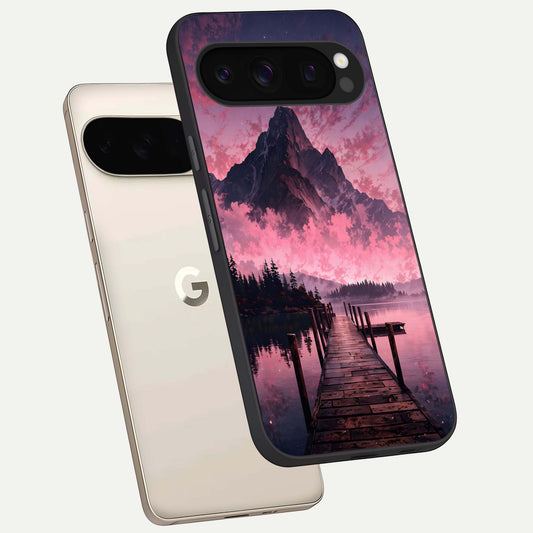  Beautiful Mountain View phone case For Google Pixel 10 Pro showing premium glass back cover with detailed artwork