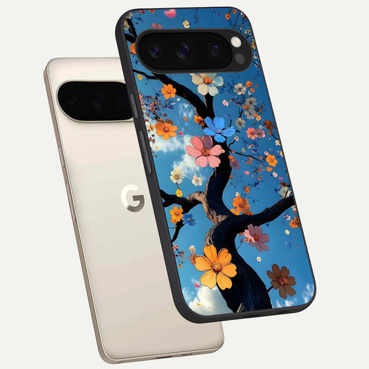  Blossom Dream Sky phone case For Google Pixel 10 Pro showing premium glass back cover with detailed artwork