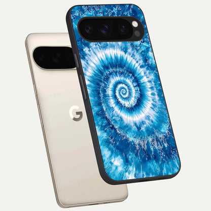  Blue Galaxy Wave phone case For Google Pixel 10 Pro showing premium glass back cover with detailed artwork