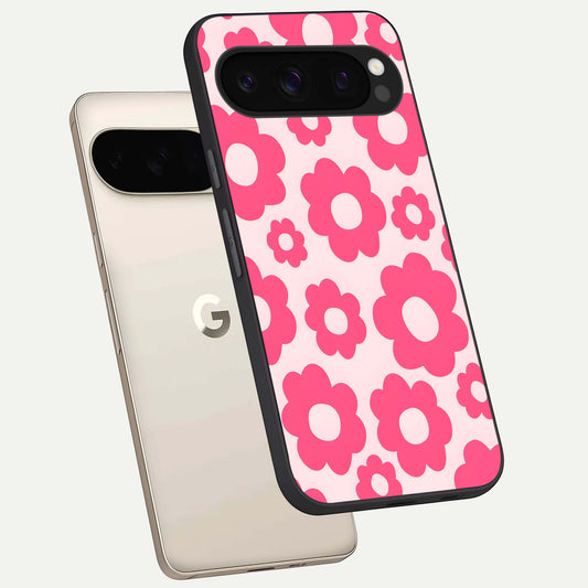  Blush Flower Pop phone case For Google Pixel 10 Pro showing premium glass back cover with detailed artwork