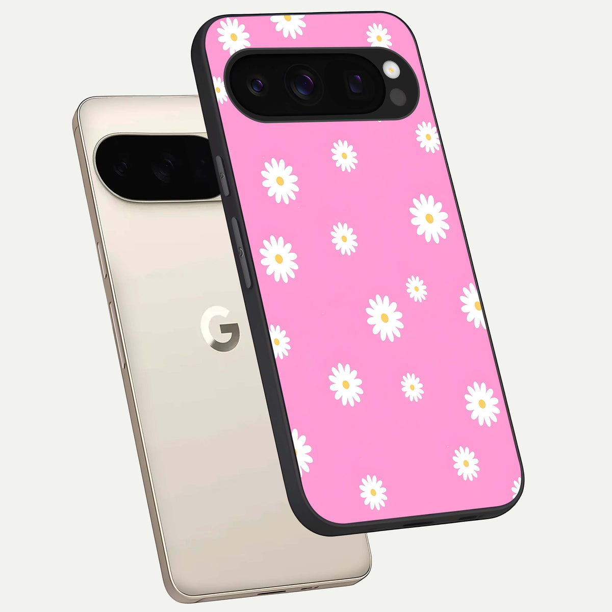 Bubblegum Daisy Pop phone case For Google Pixel 10 Pro showing premium glass back cover with detailed artwork