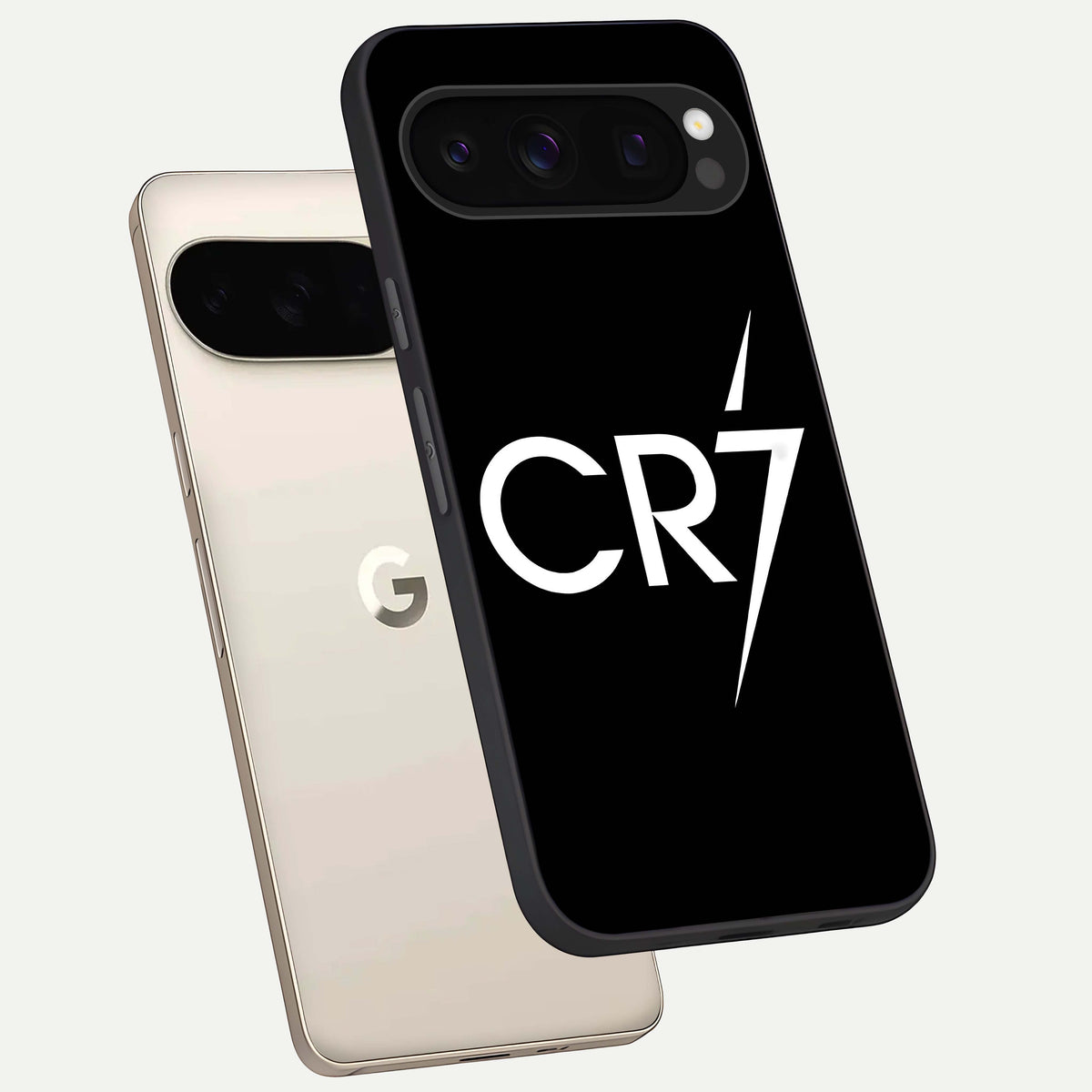  CR7 Elite Strike phone case For Google Pixel 10 Pro showing premium glass back cover with detailed artwork