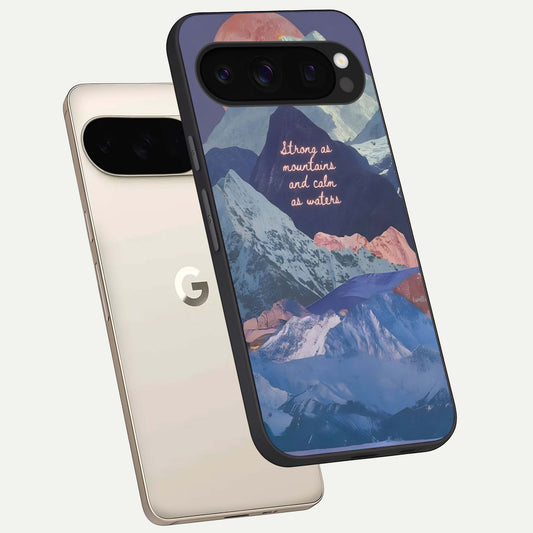  Celestial Mountain Calm phone case For Google Pixel 10 Pro showing premium glass back cover with detailed artwork