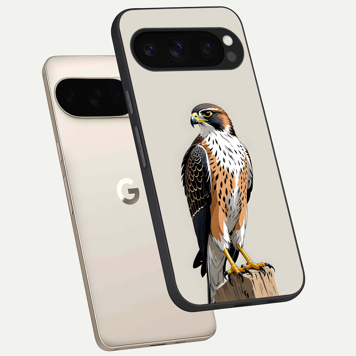  Clever Eagle phone case For Google Pixel 10 Pro showing premium glass back cover with detailed artwork