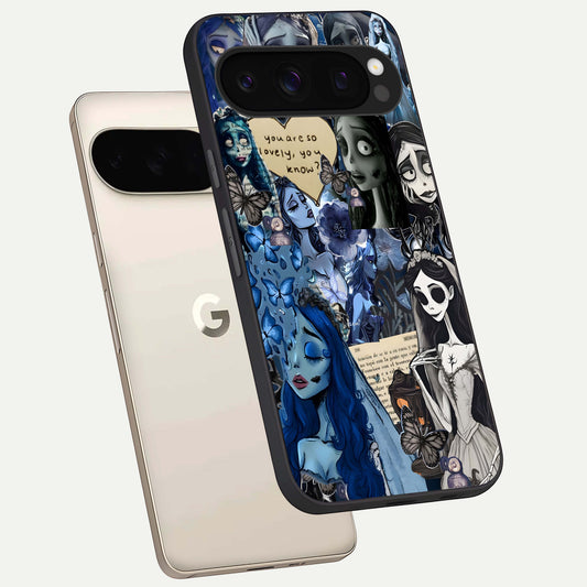  Corpse Bride Posters phone case For Google Pixel 10 Pro showing premium glass back cover with detailed artwork
