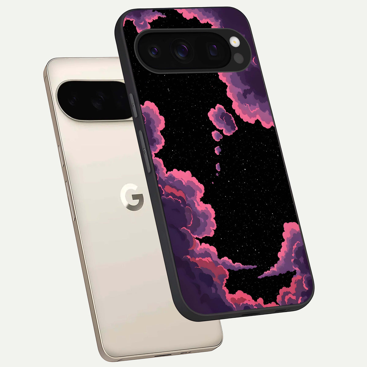  Cosmic Cloud Journey phone case For Google Pixel 10 Pro showing premium glass back cover with detailed artwork