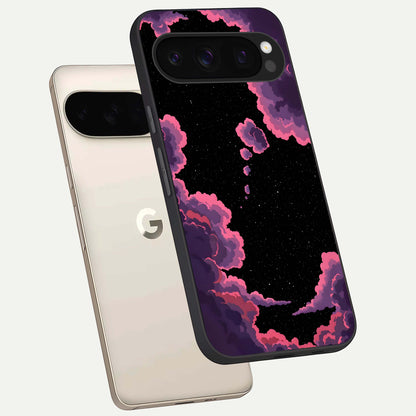  Cosmic Cloud Journey phone case For Google Pixel 10 Pro showing premium glass back cover with detailed artwork