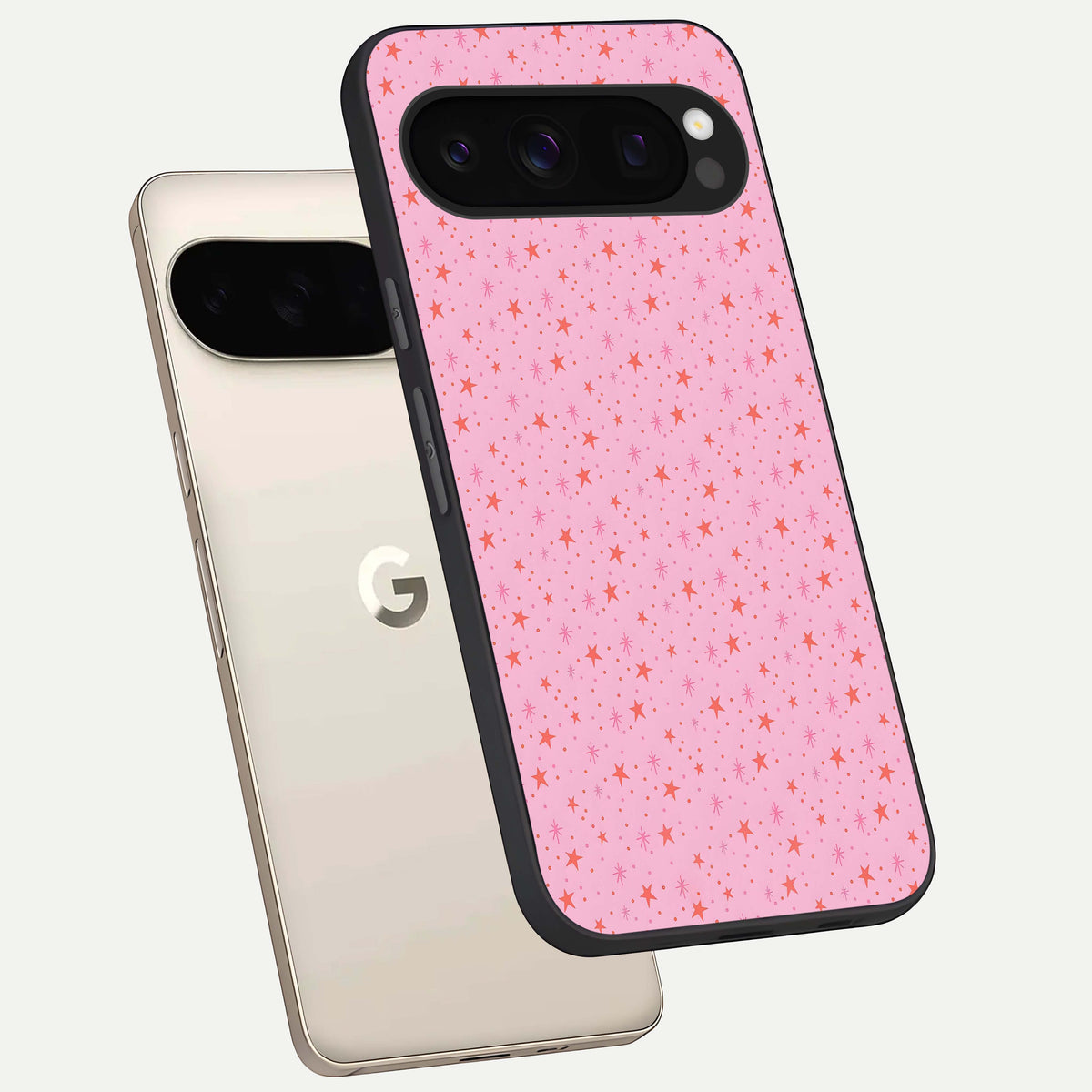  Cosmic Pink Sparkle phone case For Google Pixel 10 Pro showing premium glass back cover with detailed artwork