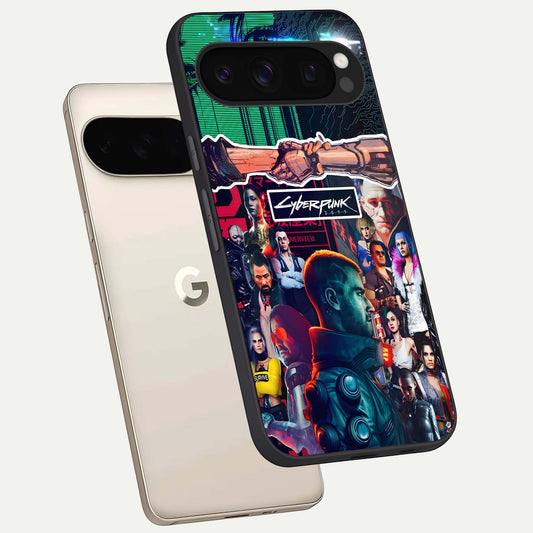  CYBERPUNK Legacy phone case For Google Pixel 10 Pro showing premium glass back cover with detailed artwork