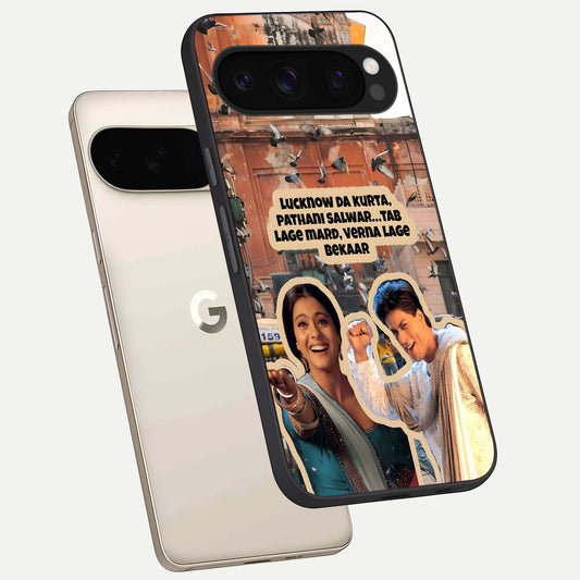  Desi Retro Vibes phone case For Google Pixel 10 Pro showing premium glass back cover with detailed artwork