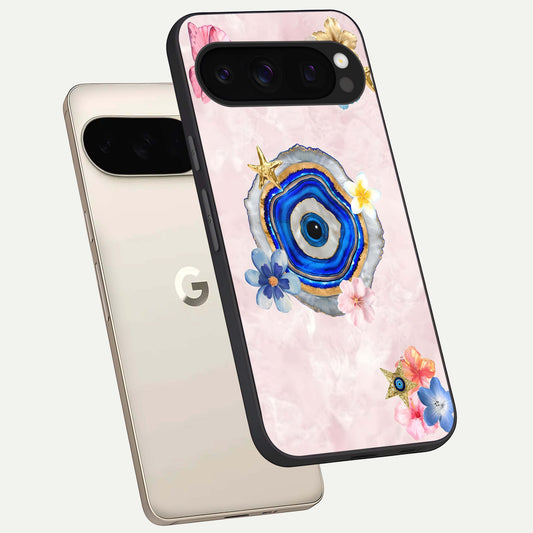 Divine Aura Bloom phone case For Google Pixel 10 Pro showing premium glass back cover with detailed artwork