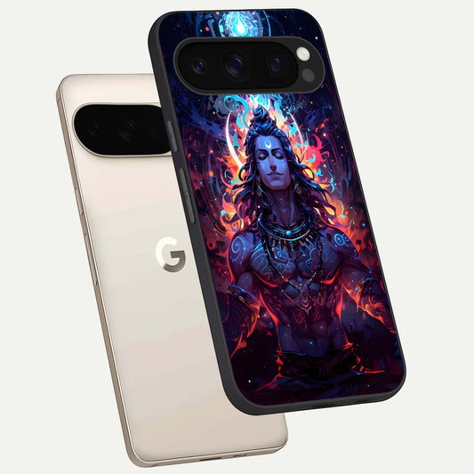  Divine Fire Shiv phone case For Google Pixel 10 Pro showing premium glass back cover with detailed artwork