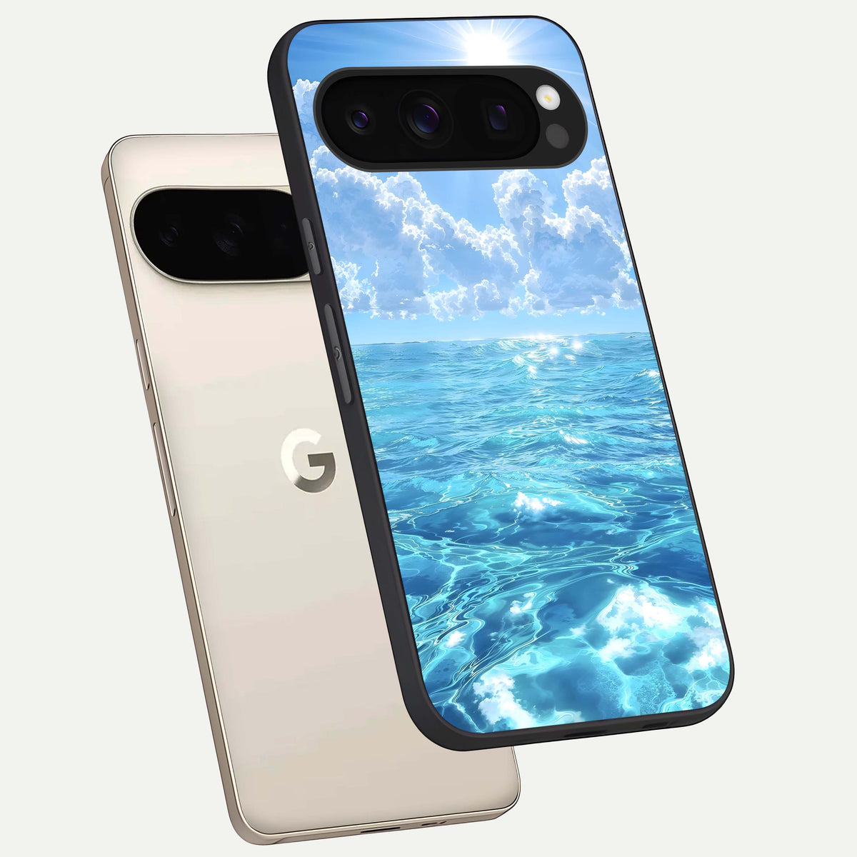  Endless Ocean Horizon phone case For Google Pixel 10 Pro showing premium glass back cover with detailed artwork