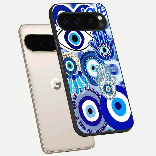  Evil Eyes Dream phone case For Google Pixel 10 Pro showing premium glass back cover with detailed artwork