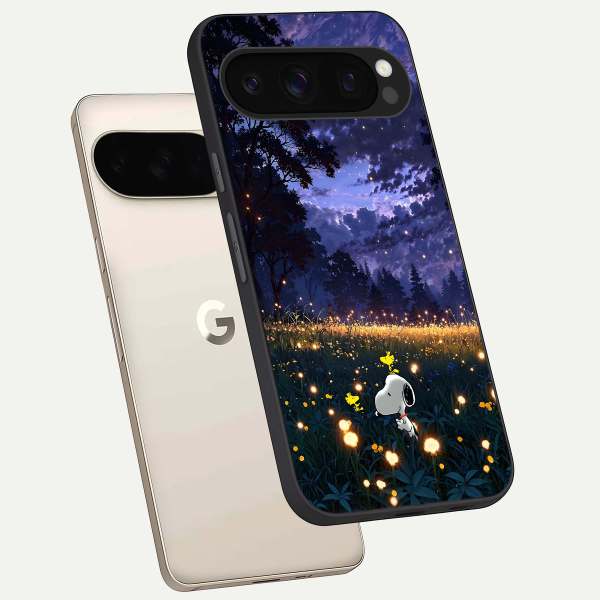  Firefly Meadow Magic phone case For Google Pixel 10 Pro showing premium glass back cover with detailed artwork